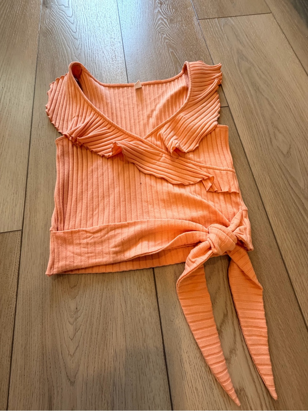 bp Ribbed Orange Wrap Tie Camisole